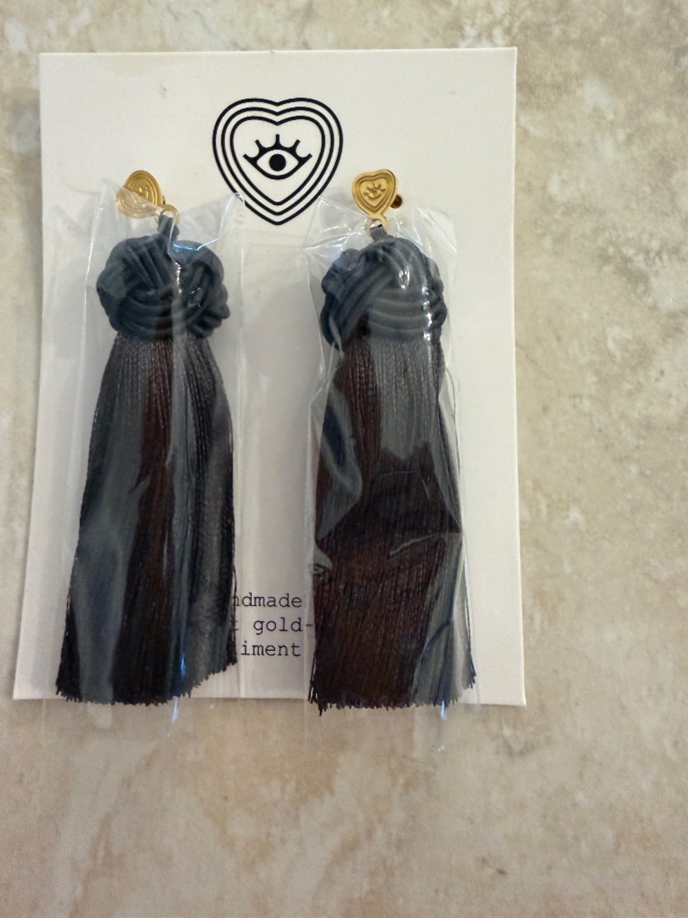 Charcoal Tassel Earrings